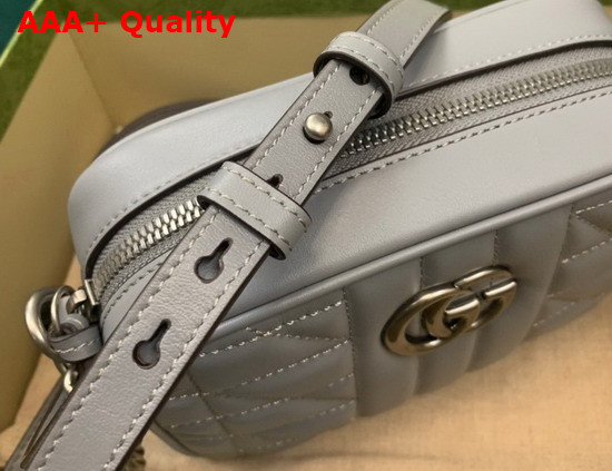 Gucci GG Marmont Mini Shoulder Bag in Dark Grey Leather 634936 Replica