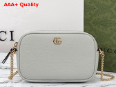 Gucci GG Marmont Mini Shoulder Bag in Grey Leather 772759 Replica