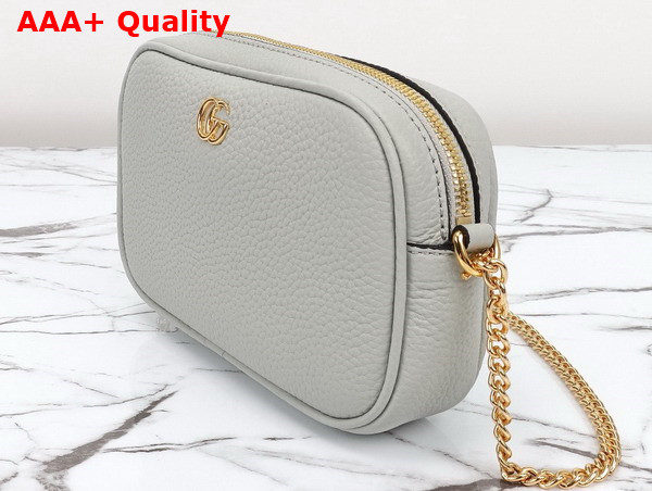 Gucci GG Marmont Mini Shoulder Bag in Grey Leather 772759 Replica