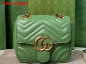 Gucci GG Marmont Mini Shoulder Bag in Light Green Leather 739682 Replica