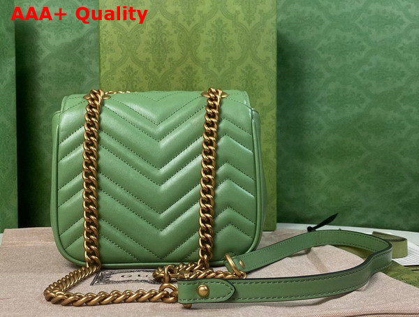 Gucci GG Marmont Mini Shoulder Bag in Light Green Leather 739682 Replica