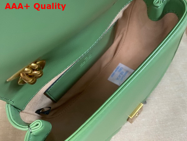 Gucci GG Marmont Mini Shoulder Bag in Light Green Leather 739682 Replica