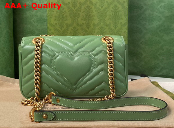 Gucci GG Marmont Mini Shoulder Bag in Light Green Leather Replica