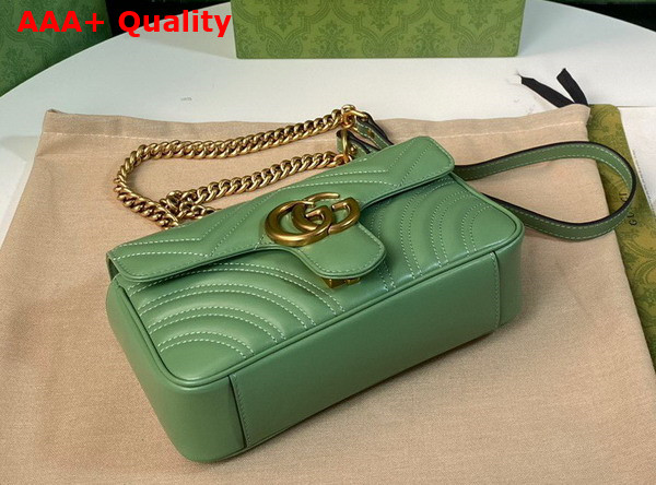 Gucci GG Marmont Mini Shoulder Bag in Light Green Leather Replica