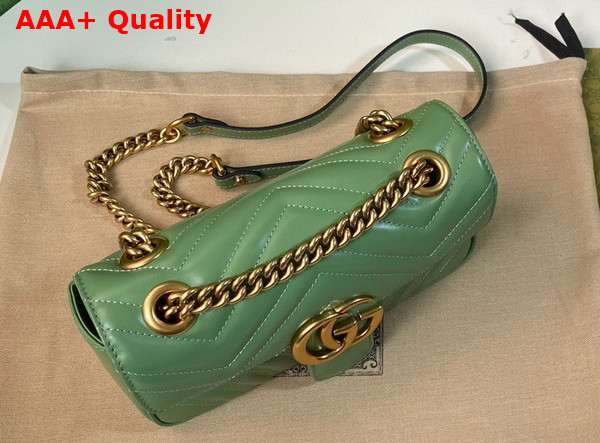 Gucci GG Marmont Mini Shoulder Bag in Light Green Leather Replica