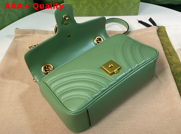 Gucci GG Marmont Mini Shoulder Bag in Light Green Leather Replica