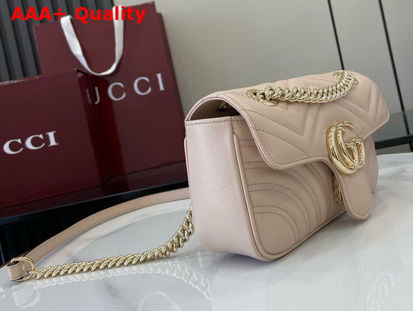 Gucci GG Marmont Mini Shoulder Bag in Light Pink Matelasse Chevron Leather 446744 Replica