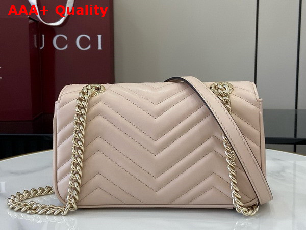 Gucci GG Marmont Mini Shoulder Bag in Light Pink Matelasse Chevron Leather 446744 Replica