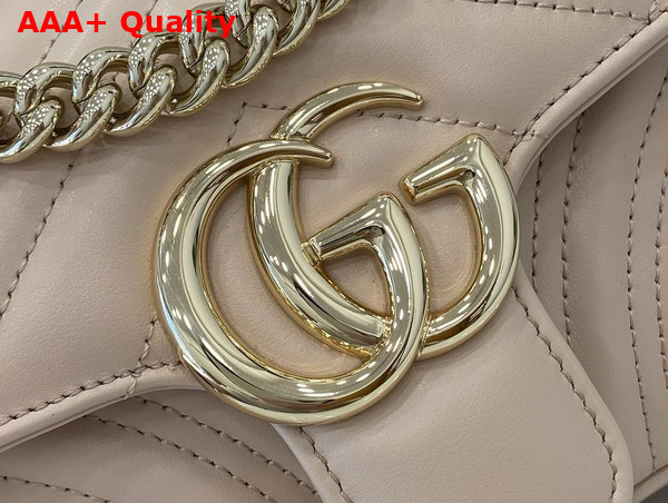 Gucci GG Marmont Mini Shoulder Bag in Light Pink Matelasse Chevron Leather 446744 Replica