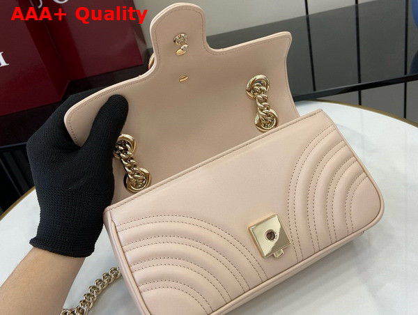 Gucci GG Marmont Mini Shoulder Bag in Light Pink Matelasse Chevron Leather 446744 Replica