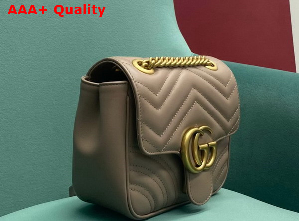 Gucci GG Marmont Mini Shoulder Bag in Nude Leather 739682 Replica