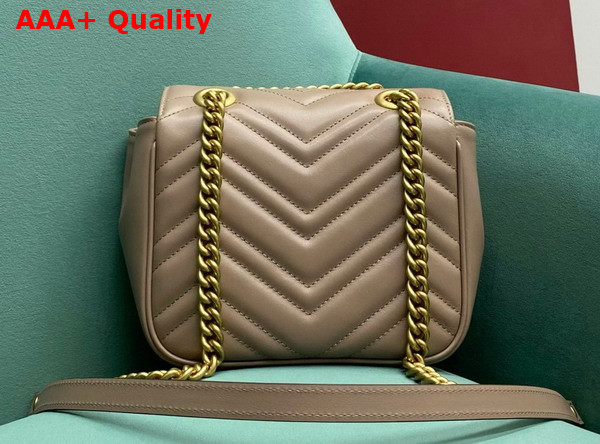 Gucci GG Marmont Mini Shoulder Bag in Nude Leather 739682 Replica