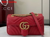 Gucci GG Marmont Mini Shoulder Bag in Red Matelasse Chevron Leather with a Heart 446744 Replica