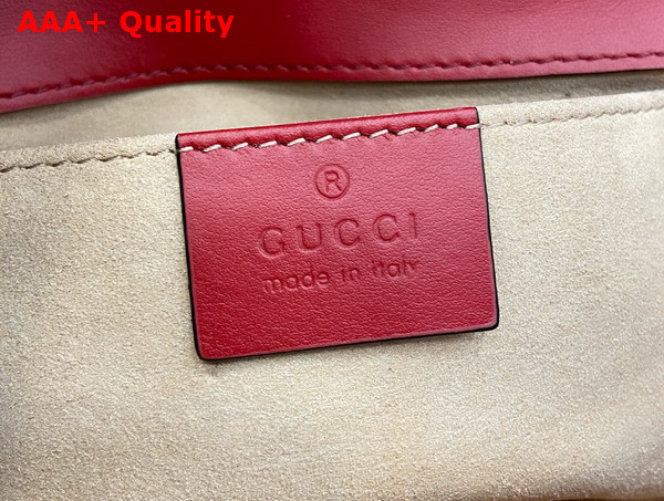 Gucci GG Marmont Mini Shoulder Bag in Red Matelasse Chevron Leather with a Heart 446744 Replica