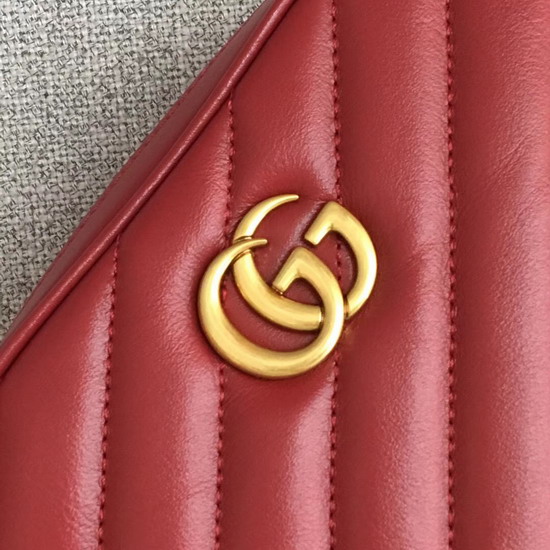 Gucci GG Marmont Mini Shoulder Bag in Red Matelasse Leather 550155