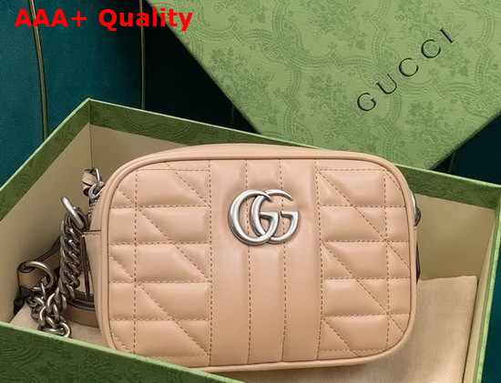 Gucci GG Marmont Mini Shoulder Bag in Rose Beige Leather 634936 Replica