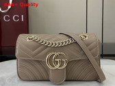 Gucci GG Marmont Mini Shoulder Bag in Taupe Matelasse Chevron Leather 446744 Replica