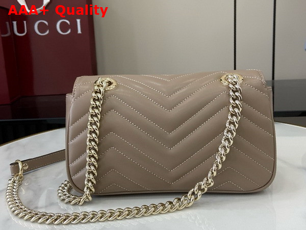 Gucci GG Marmont Mini Shoulder Bag in Taupe Matelasse Chevron Leather 446744 Replica