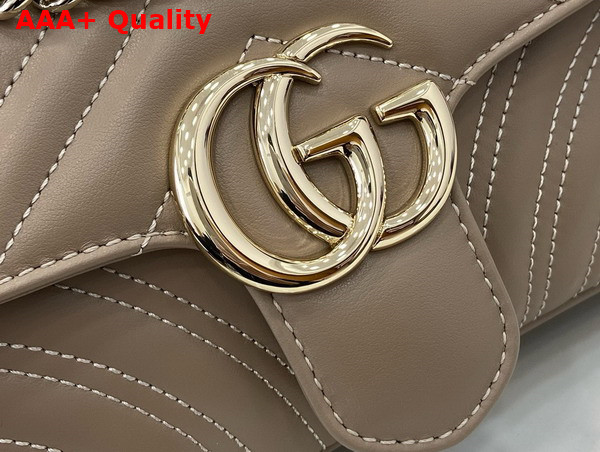 Gucci GG Marmont Mini Shoulder Bag in Taupe Matelasse Chevron Leather 446744 Replica