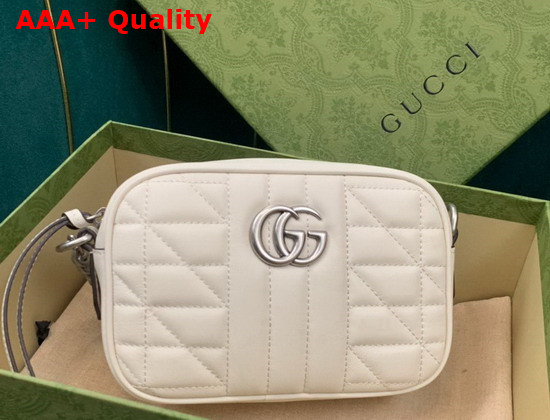 Gucci GG Marmont Mini Shoulder Bag in White Leather 634936 Replica