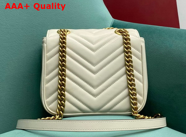 Gucci GG Marmont Mini Shoulder Bag in White Leather 739682 Replica