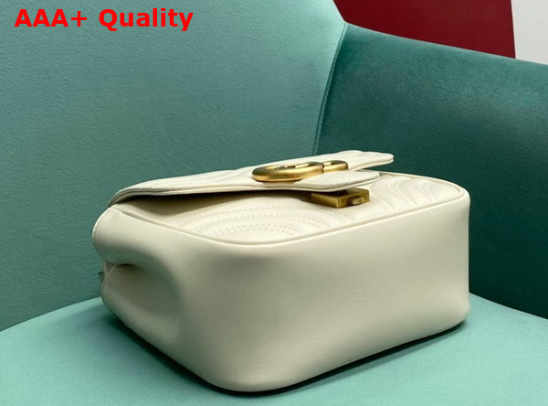 Gucci GG Marmont Mini Shoulder Bag in White Leather 739682 Replica