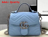 Gucci GG Marmont Mini Top Handle Bag Pastel Blue Leather 547260 Replica