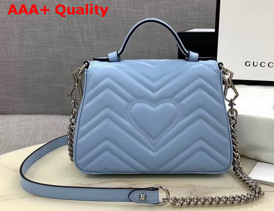 Gucci GG Marmont Mini Top Handle Bag Pastel Blue Leather 547260 Replica