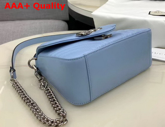 Gucci GG Marmont Mini Top Handle Bag Pastel Blue Leather 547260 Replica