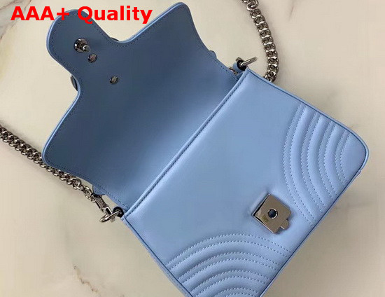 Gucci GG Marmont Mini Top Handle Bag Pastel Blue Leather 547260 Replica