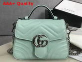 Gucci GG Marmont Mini Top Handle Bag Pastel Green Leather 547260 Replica