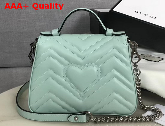 Gucci GG Marmont Mini Top Handle Bag Pastel Green Leather 547260 Replica