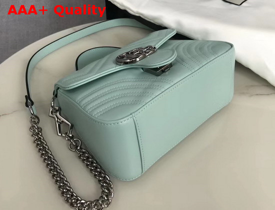 Gucci GG Marmont Mini Top Handle Bag Pastel Green Leather 547260 Replica