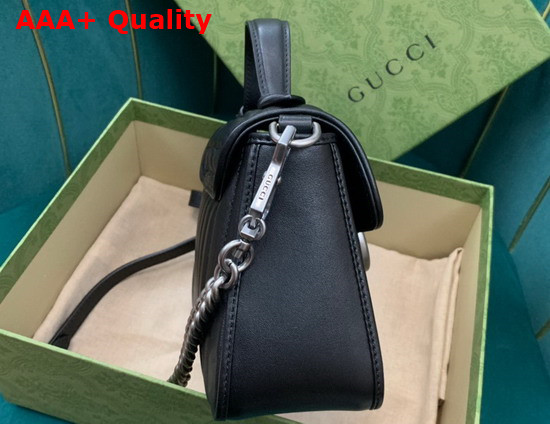 Gucci GG Marmont Mini Top Handle Bag in Black Matelasse Leather 583571 Replica