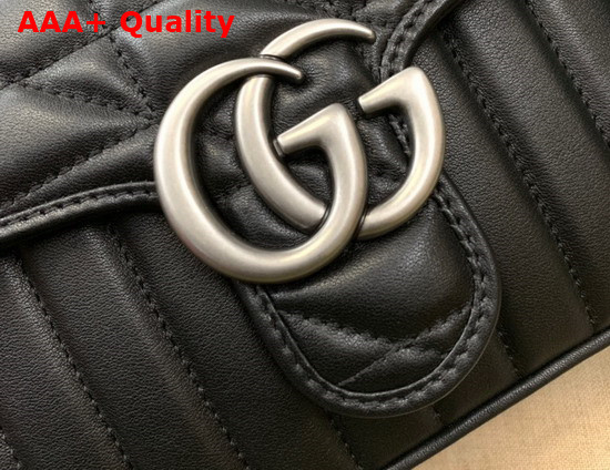 Gucci GG Marmont Mini Top Handle Bag in Black Matelasse Leather 583571 Replica