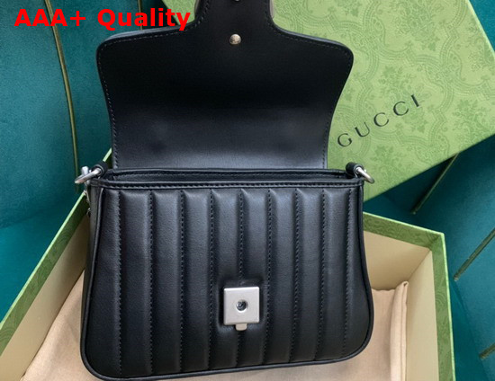 Gucci GG Marmont Mini Top Handle Bag in Black Matelasse Leather 583571 Replica