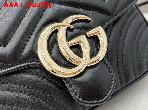 Gucci GG Marmont Mini Top Handle Bag in Black Quilted Chevron Leather 811238 Replica