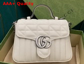 Gucci GG Marmont Mini Top Handle Bag in Blue Matelasse Leather 583571 Replica