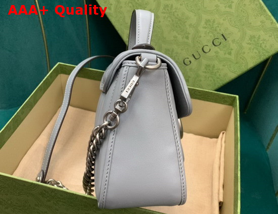 Gucci GG Marmont Mini Top Handle Bag in Grey Matelasse Leather 583571 Replica