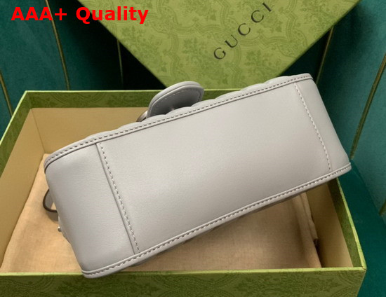 Gucci GG Marmont Mini Top Handle Bag in Grey Matelasse Leather 583571 Replica