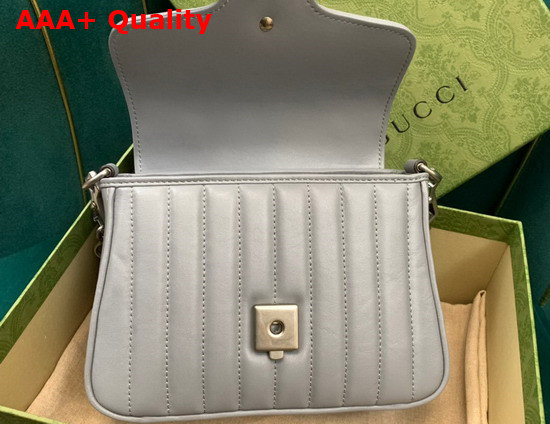 Gucci GG Marmont Mini Top Handle Bag in Grey Matelasse Leather 583571 Replica