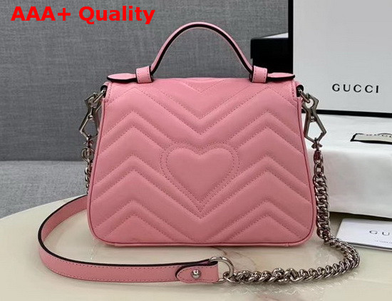 Gucci GG Marmont Mini Top Handle Bag in Pastel Pink Matelasse Chevron Leather 547260 Replica