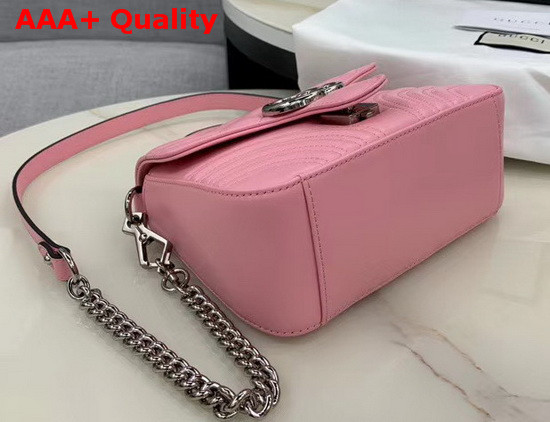 Gucci GG Marmont Mini Top Handle Bag in Pastel Pink Matelasse Chevron Leather 547260 Replica