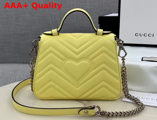 Gucci GG Marmont Mini Top Handle Bag in Pastel Yellow Matelasse Chevron Leather 547260 Replica