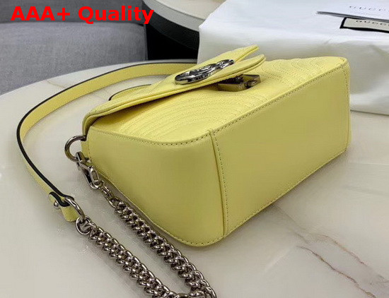 Gucci GG Marmont Mini Top Handle Bag in Pastel Yellow Matelasse Chevron Leather 547260 Replica