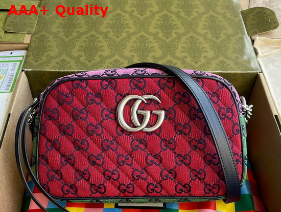 Gucci GG Marmont Multicolor Small Shoulder Bag Diagonal Matelasse GG Multicolor Canvas 447632 Replica