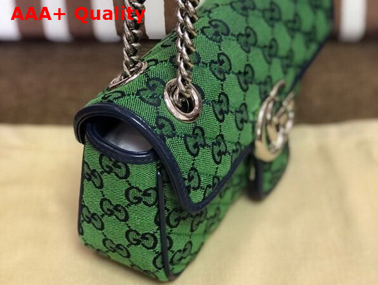 Gucci GG Marmont Multicolour Mini Shoulder Bag Green and Blue Canvas 446744 Replica