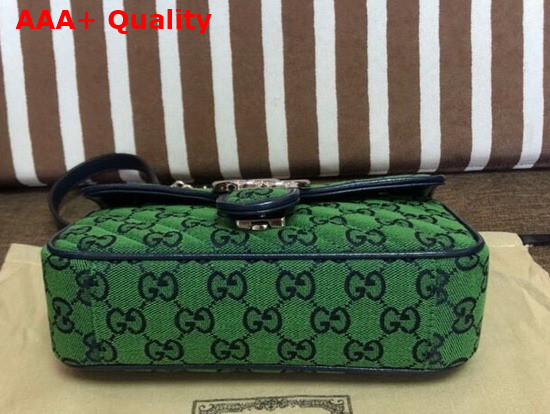 Gucci GG Marmont Multicolour Mini Shoulder Bag Green and Blue Canvas 446744 Replica