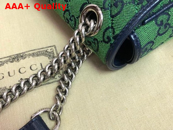 Gucci GG Marmont Multicolour Mini Shoulder Bag Green and Blue Canvas 446744 Replica