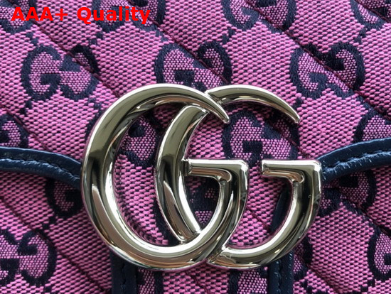 Gucci GG Marmont Multicolour Mini Shoulder Bag Pink and Blue Canvas 446744 Replica